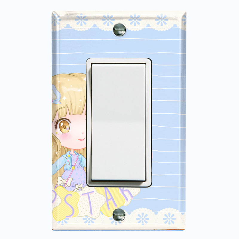 Plaque murale décorative bleue à 2 bandes