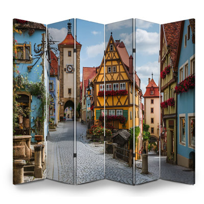 Cloison pliante 6 panneaux paravent ville historique royale Rothenburg Tauber Franconie Bavière Allemagne paravent toile séparateur de cloison de protection autoportante cloison d'intimité