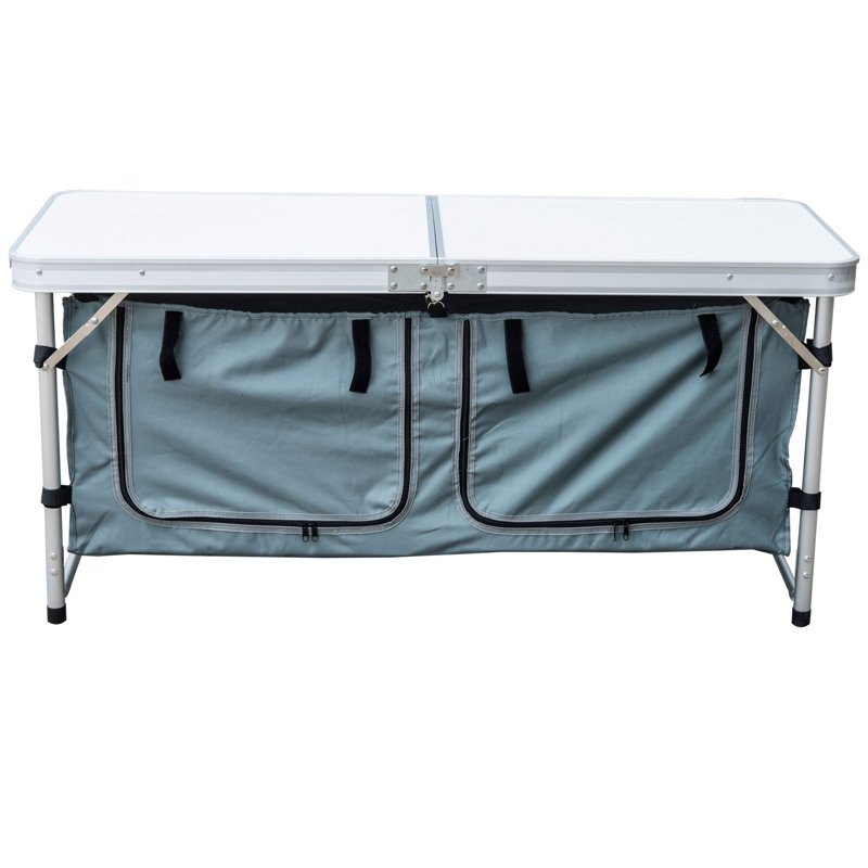 Blairwood Rectangular Wood Metal Folding Outdoor Camping Table , 120cm W 47cm D