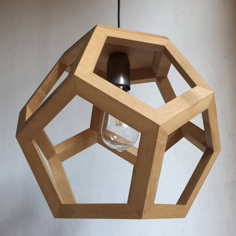 Chiang 1 - Light Oil Geometric Pendant, Light Oak