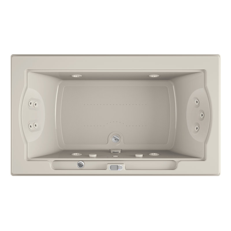 Fuzion® 72" x 42" Drop In/Undermount Combination Acrylic Bathtub with Light Included, Oyster
