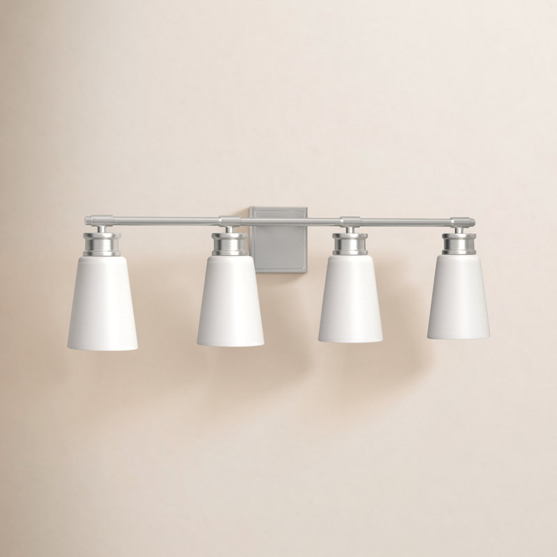 Orlanda 4-Light Dimmable Vanity Light in Brushed Nickel, Brushed Nickel