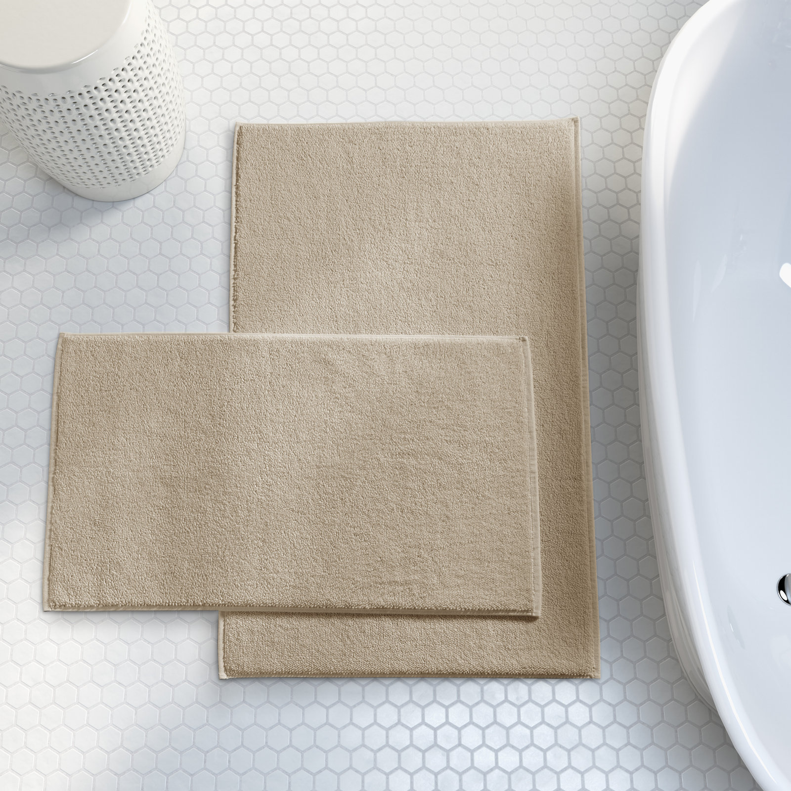 Lisbon Cotton Bath Mat, 24" W x 40" L, Dune