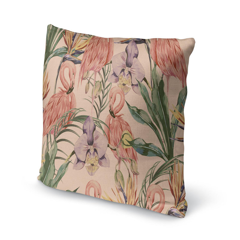 Housse et insert de coussin extérieur Flamingo, 16 po x 1 po