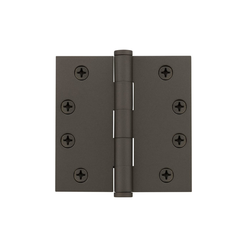 Charnière de porte simple 4 po H x 4 po, Gris titane