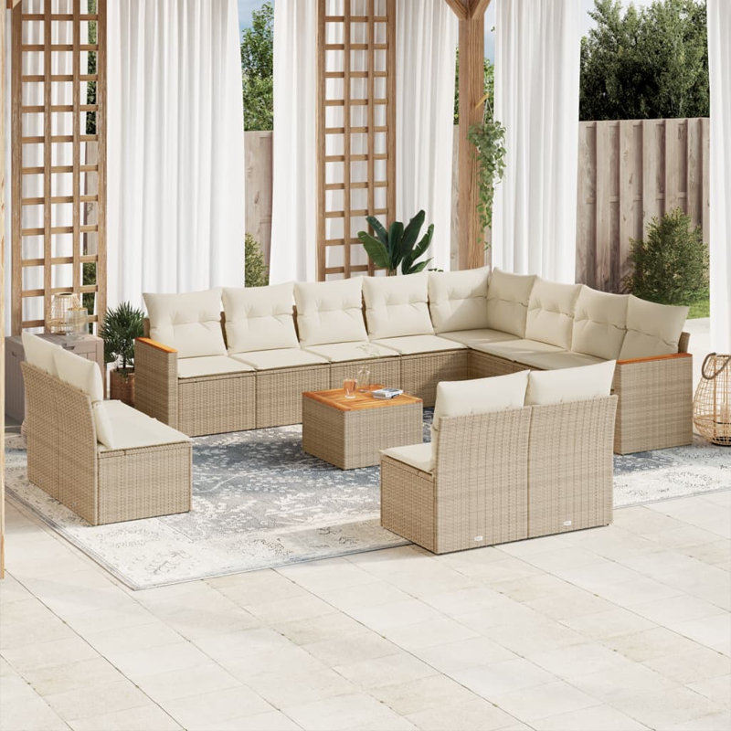 Ensemble de canapé de jardin Vidaxl beige, crème