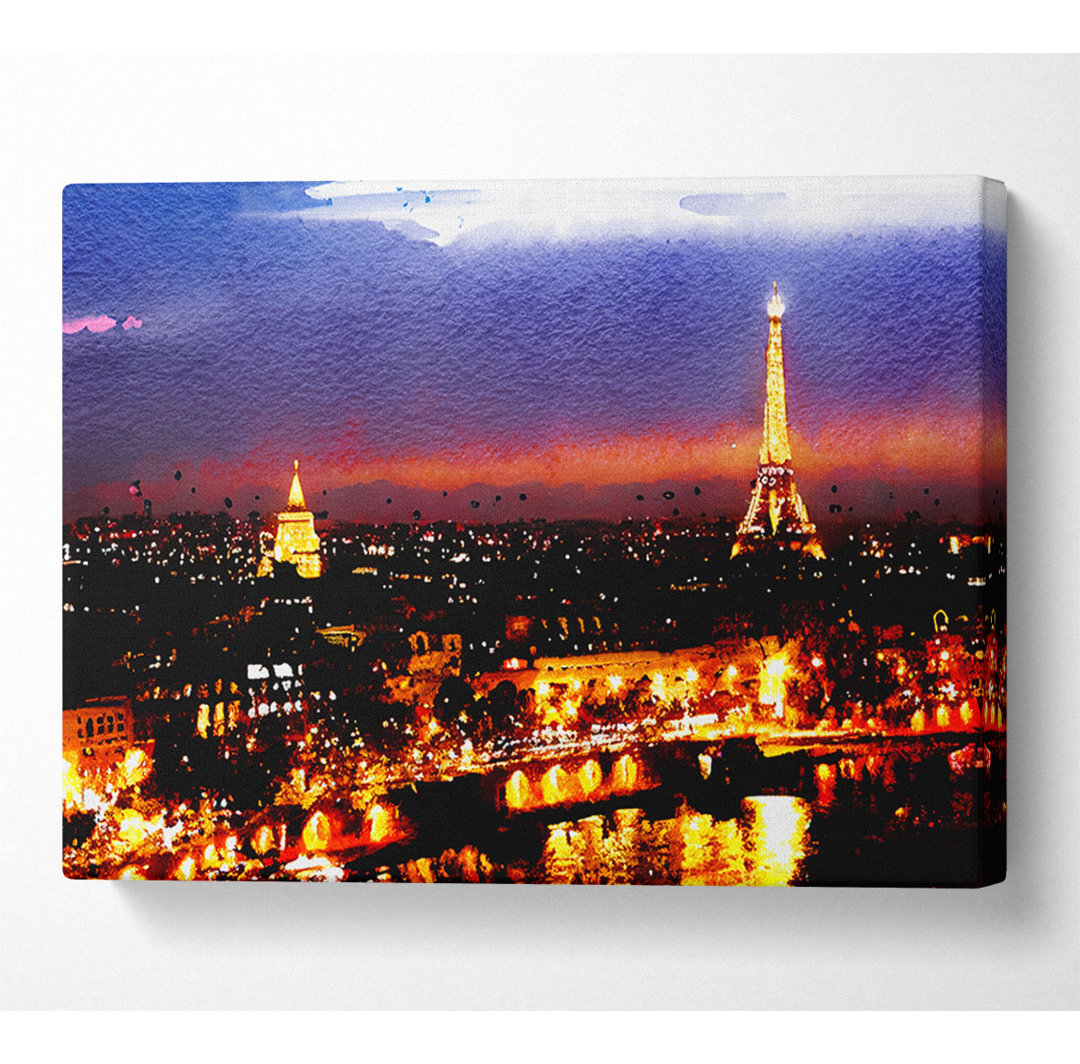 Paris City At Night - Kunstdrucke auf Leinwand