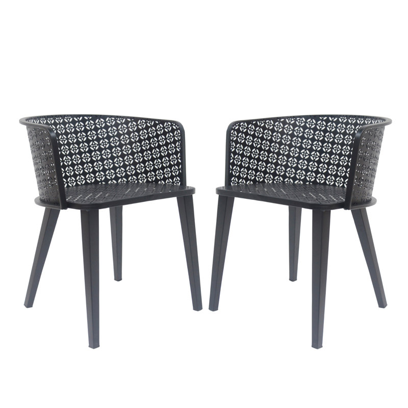 Milan Outdoor Dining Chair(Set Of 2), Black