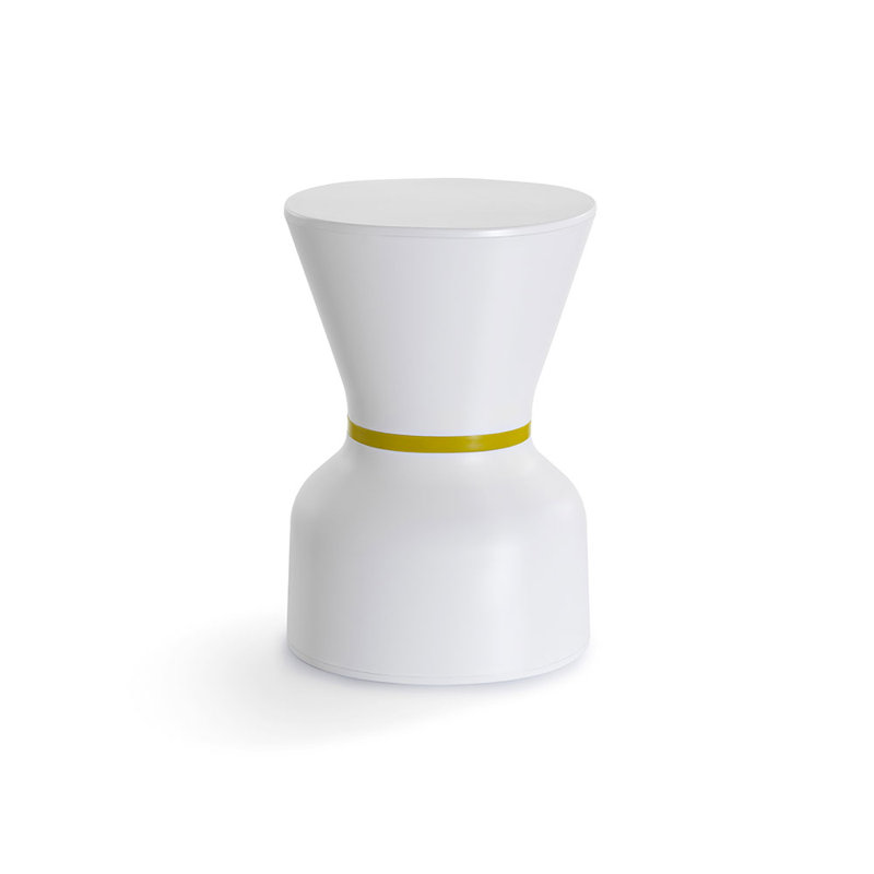 Table de bout Pa.He. Ko, Blanc / jaune