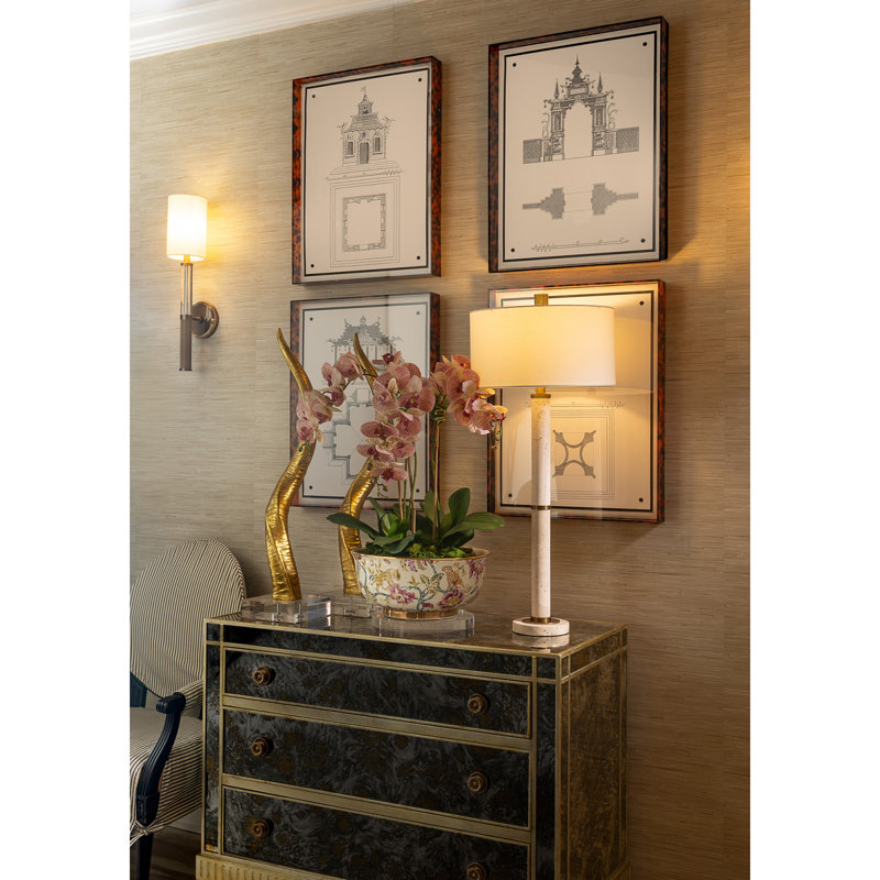 Reynolds Crystal Sconce, Aged Brass