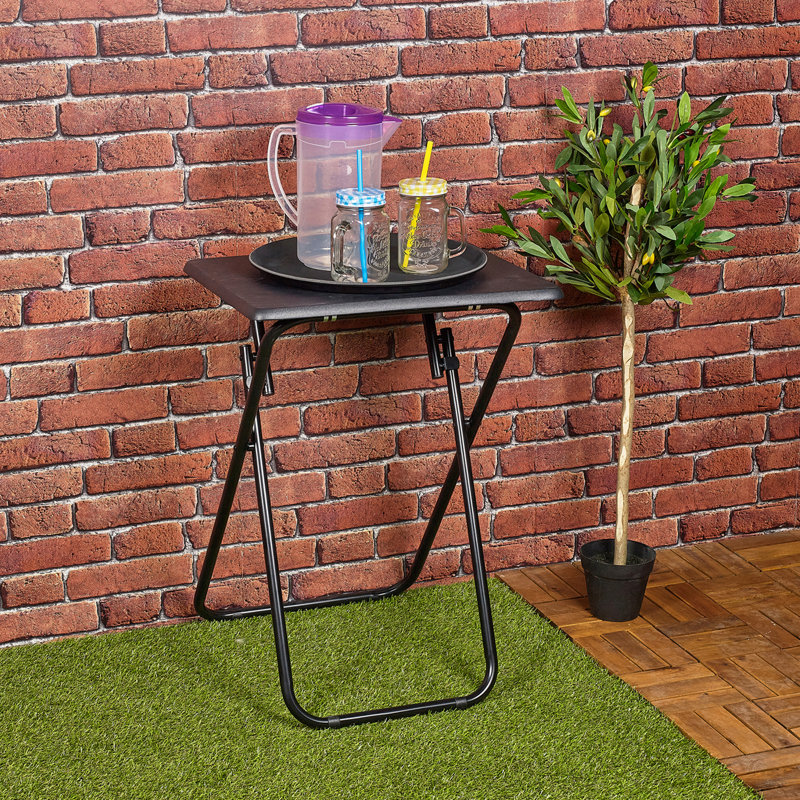 Hawkinsville Square Folding Table, Black, 66cm H x 48cm W x 38cm D