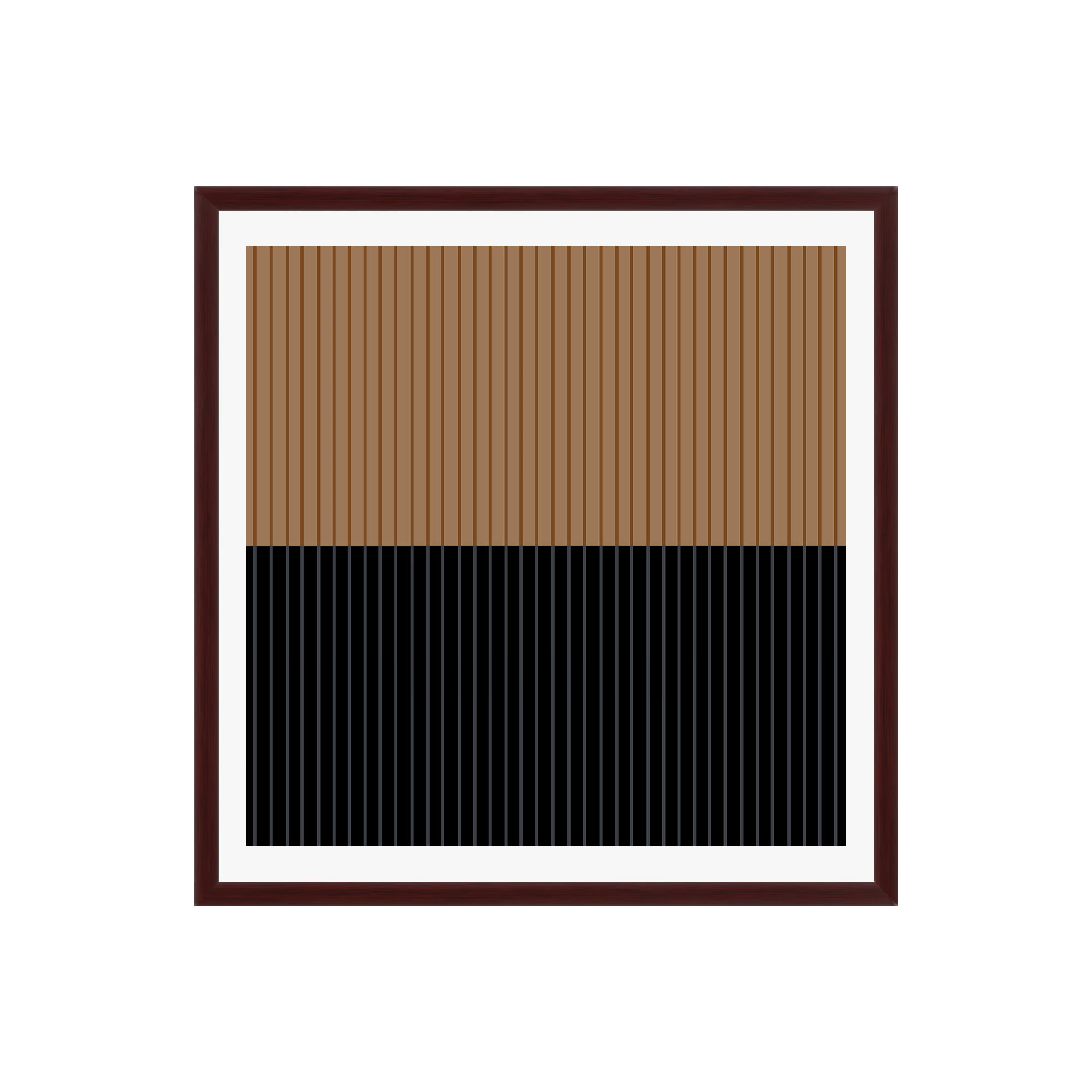 Color Block Lines XXXVI by Colour Poems, Mahogany Floater Framed, No, 12" H x 12" W x 2" D