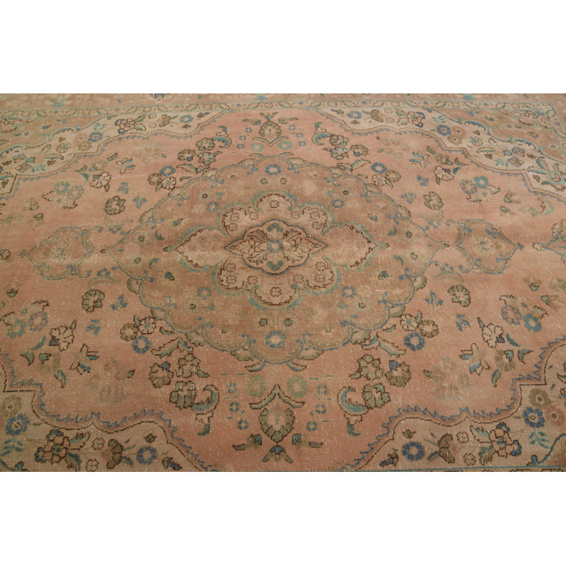 Grand tapis turc traditionnel beige pour un décor de salon d'inspiration organique et rétro