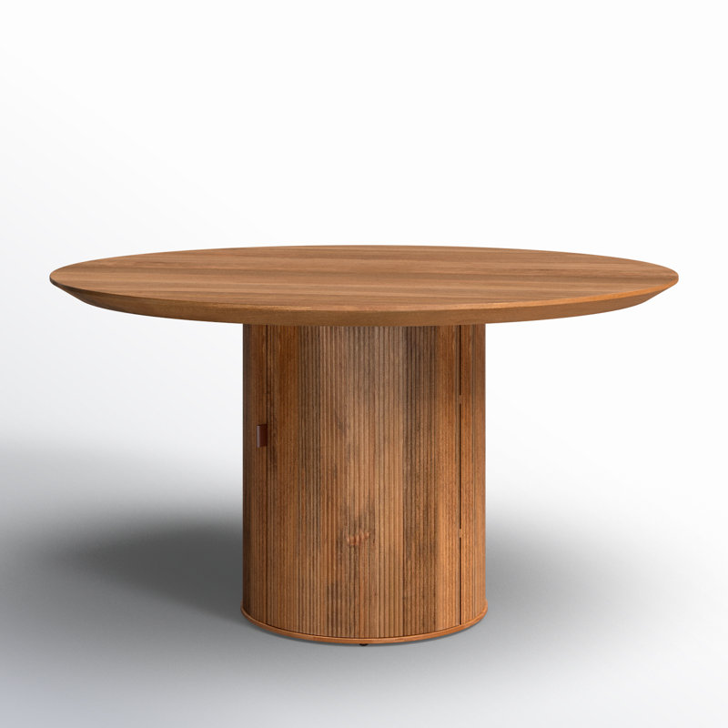 55.1'' Round Dining Table, Brown