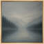 «Foggy Lake and Pine Forest Reflection Scene», reproduction d'art sur toile encadrée-498066969-498066964