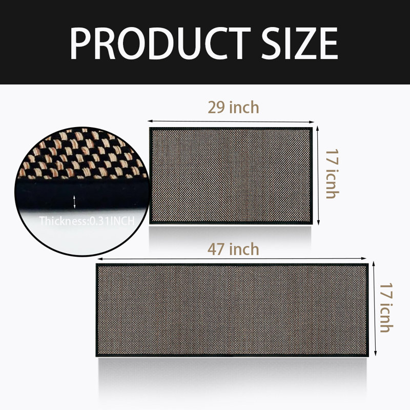 Tapis de cuisine lavables, antidérapants, ensemble de 2, Beige/noir