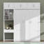 Lit escamotable avec garde-robe et armoire supérieure, lit escamotable en bois avec tablettes-1940199239-1940199236