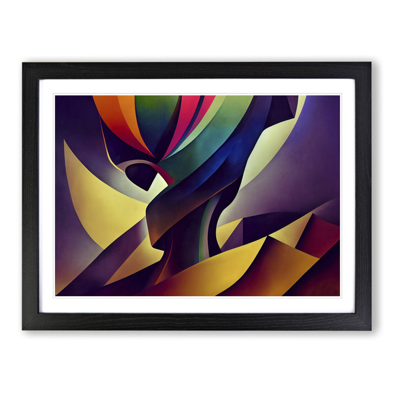 XH1022-8732X Surrealism Abstract Art Vol.5 1 Piece Single Picture Frame Wall Art, 34cm H x 46cm W x 2cm D, Black