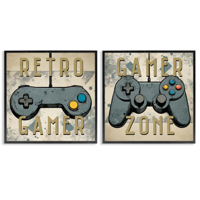  «Retro Gamer Controllers», ensemble de 2 giclées par Kim Allen