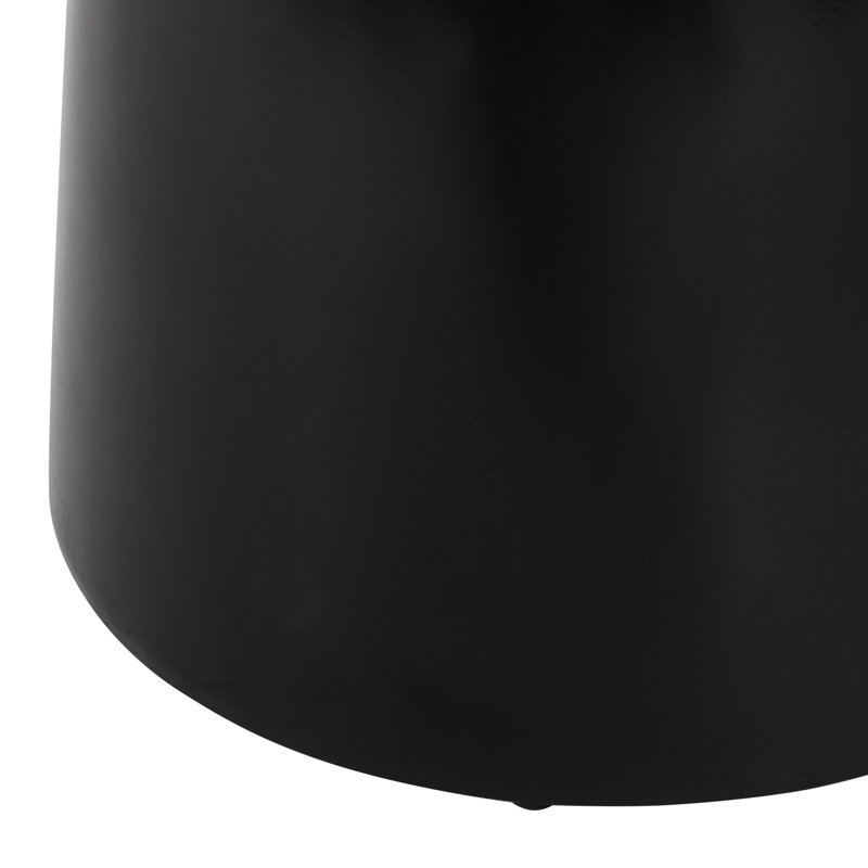 Table de bout d'extérieur en métal, Noir