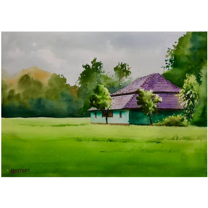Art de paysage naturel | Aquarelle par Abhijeet Bahadure