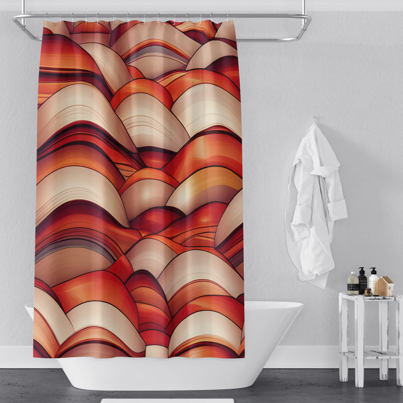 Calveston Abstract Shower Curtain, 72" H x 70" W
