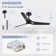 52-Inch Ceiling Fans With Lights And Remote, 3 Blades 6-Speeds Noiseless Reversible DC Motor, Modern Ceiling Fan For Farmhouse Bedroom Patio