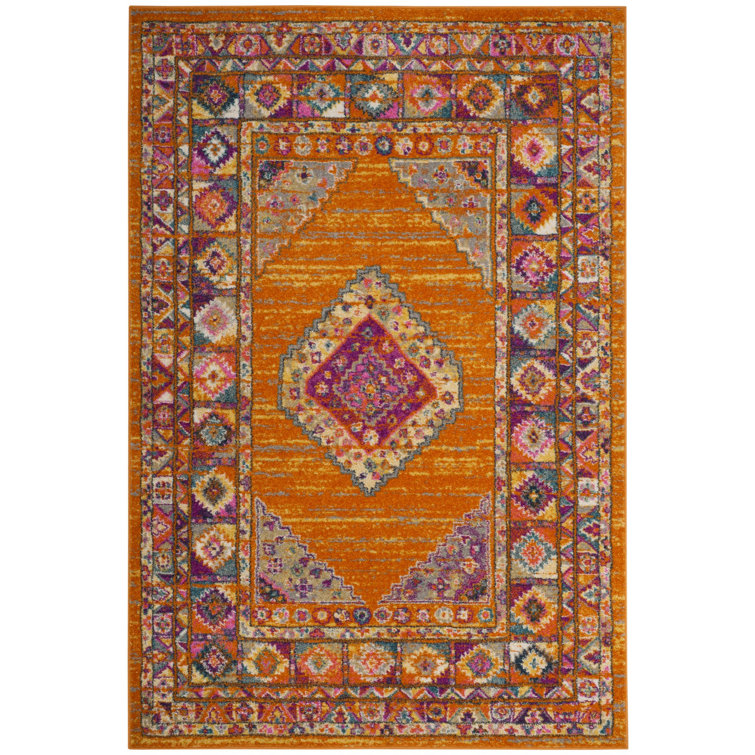 Christa Southwestern Orange/Fuchsia Area Rug