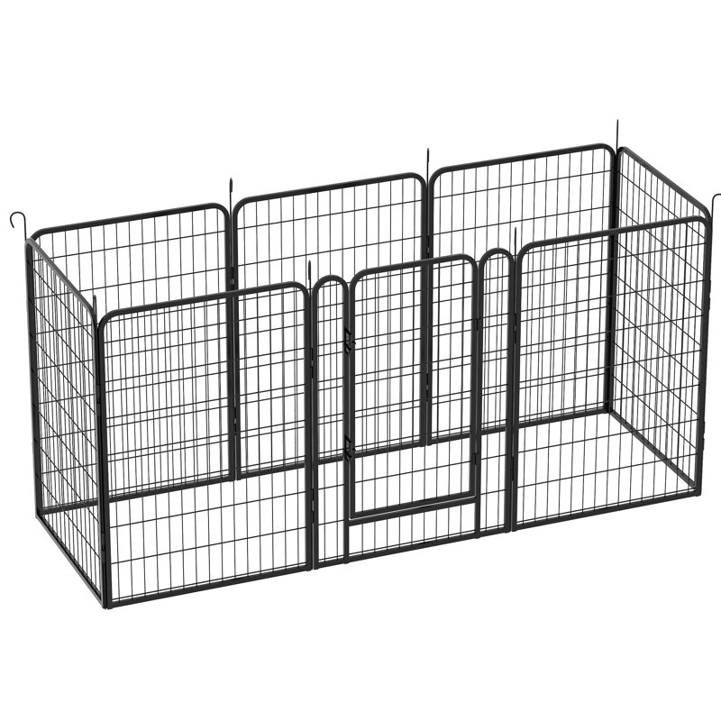 Rust - parc pour animaux de compagnie - 8 panneaux, enclos d'exercice pour chien de H 40,28 po avec fiche de protection de plancher, pour utilisation intérieure et extérieure