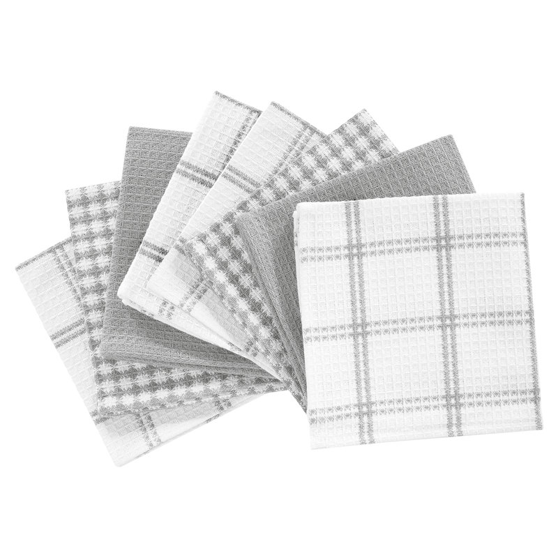 T-fal Flat Waffle Kitchen Dishcloth Set, Gray
