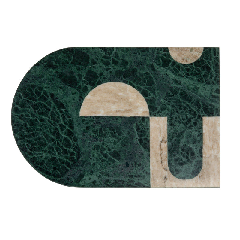 Compact Green Marble Cheese Slicer and Cutting Board