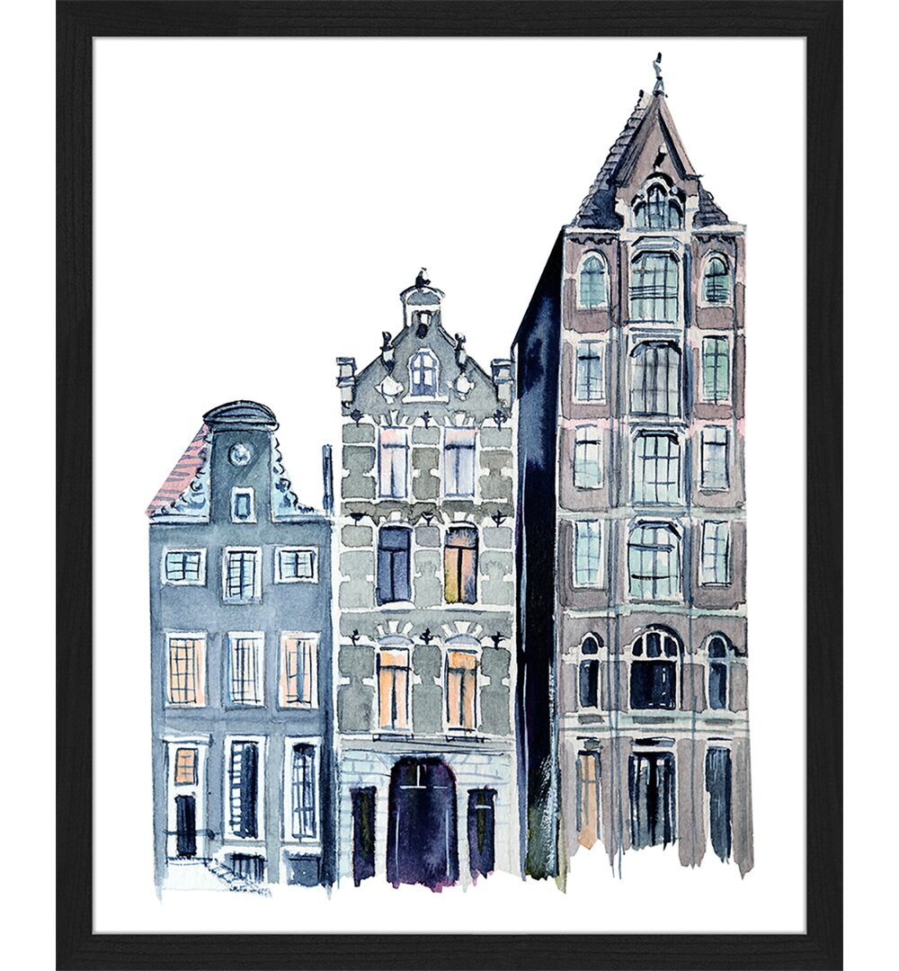 Amsterdam Houses - Bilderrahmen Graphic Art Print auf Papier