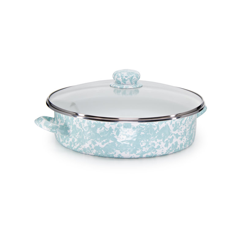 Swirl Saute Pan with Lid, 8 Qt., Sea Glass