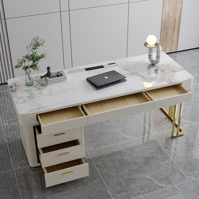 Bureau moderne et simple avec tiroirs, H 29,53 po x l 62,99 po x P 27,56 po