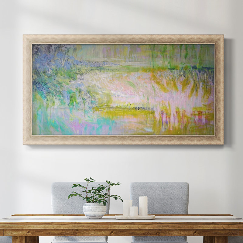 " Etude ", Gray Closed Corner Framed, 21" H x 37" W x 1.25" D