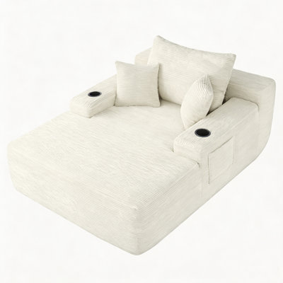 Corduroy fabric, wide armrests, with backrests, comfortable fram