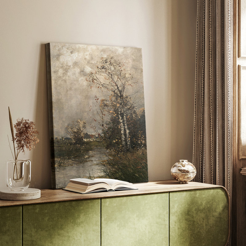 Paysage rétro CVII - galerie Cavas, H 18 po x l 12 po