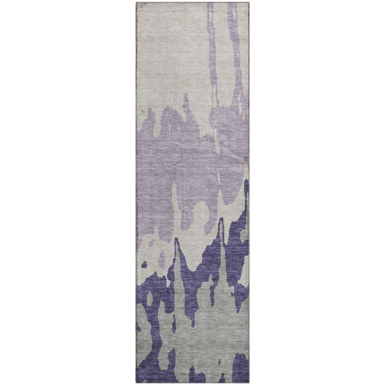 Premium Machine Washable Prisco Purple Rug