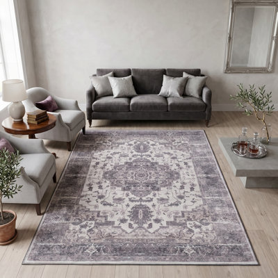 Zehorit Machine Washable Vintage Area Rug For Living Room, Hallway Runner, Entryway Rug