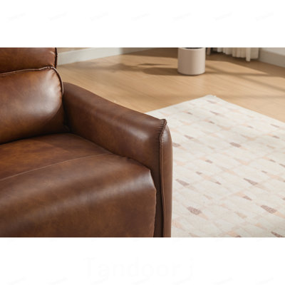 Fauteuil inclinable électrique en cuir avec base et pivot