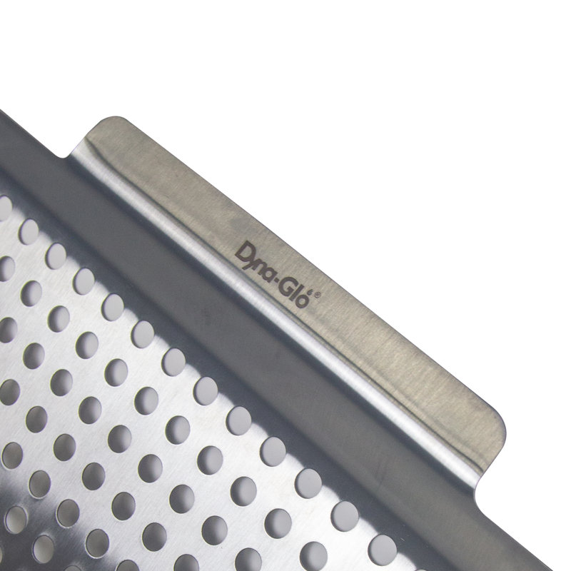 Silver Stainless Steel Grill Topper with Side Handles