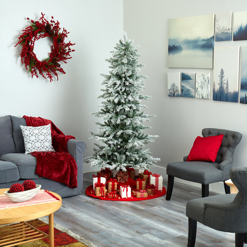 Arbre de Noël élancé épinette artificiel avec 500 lumières DEL, H 6,5 pi