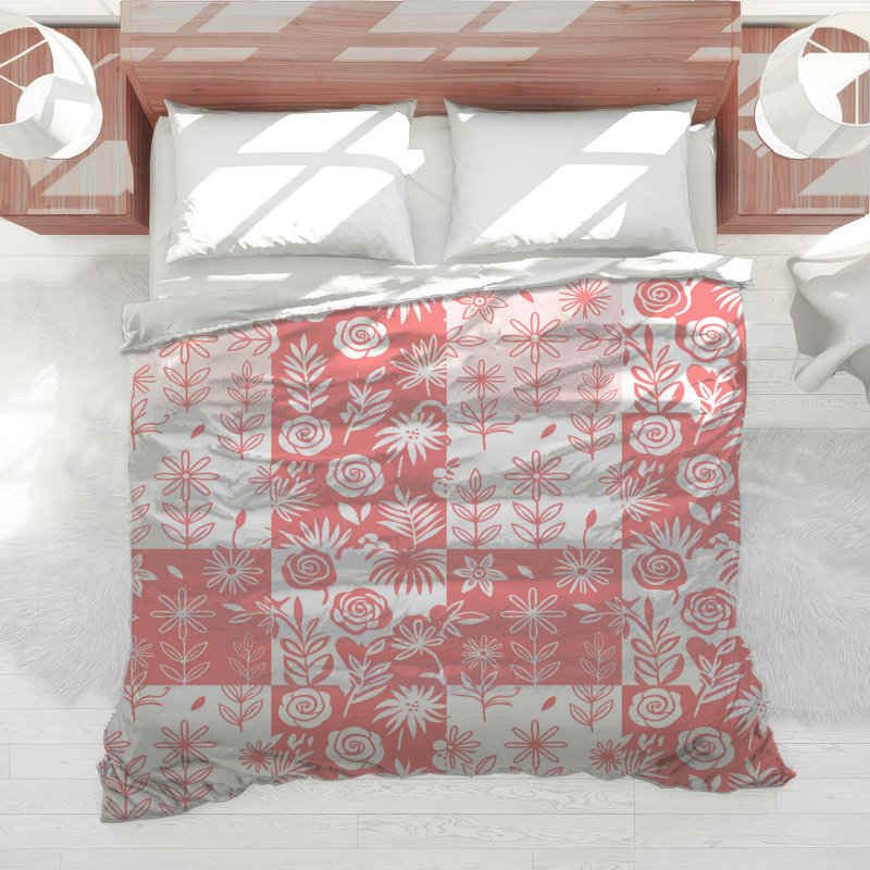 Floral Patchwork Pattern Comforter, Twin