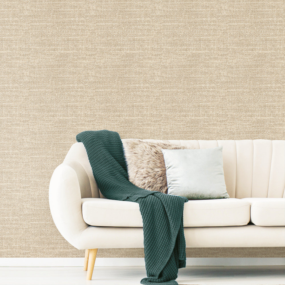 Hayley Tweed Self-Adhesive Wallpaper Roll, Brown