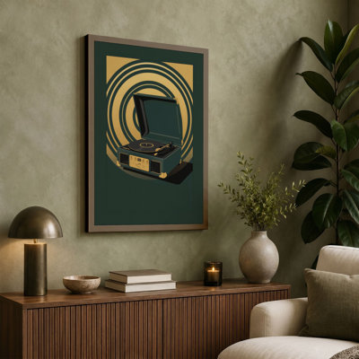 Vintage Television Study Retro - Wrapped Canvas