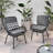 Grey Chair With Robust Iron Support And Waterproof Seat Club Strong Legs - Cushion Pad