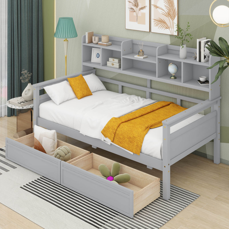 Lit de jour Cabiria, Lit simple, Gris
