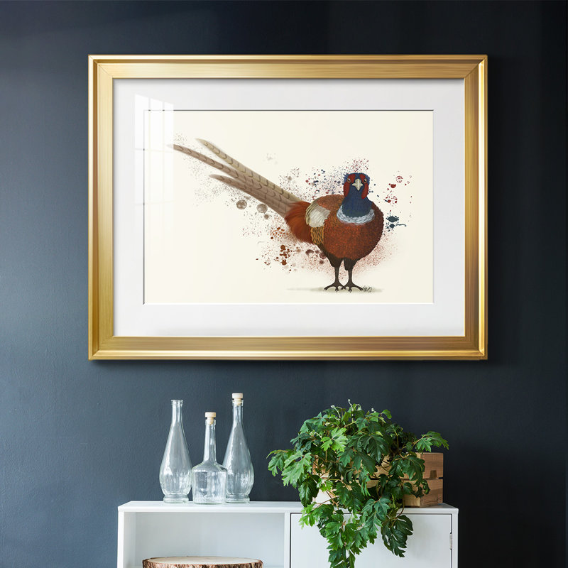 Pheasant Splash 7, reproduction d'art sur papier, Or, H 27 po x l 39 po x P 1,5 po