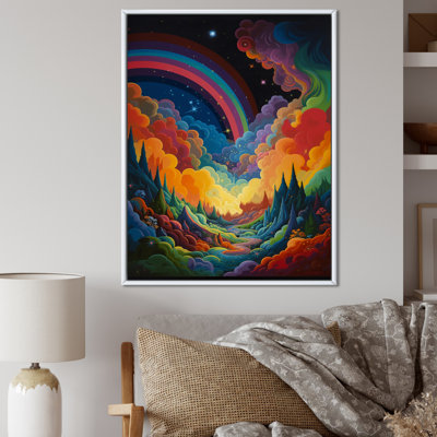 «Rainbow Mountain Landscape At Sunset», reproduction sur toile