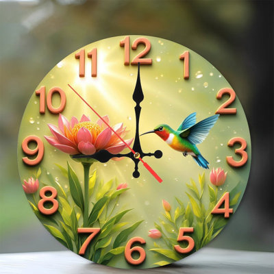 Horloge florale colibri